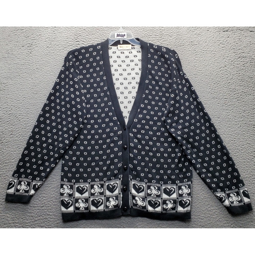 Vintage Sophisticates by Pendleton Cardigan Sweater Womens M Playing Card Heart